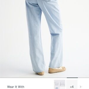 Abercrombie & Fitch Pale Blue Wide-Leg Jeans short inseam